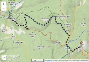 Szlak niebieski na Śnieżnik - mapka